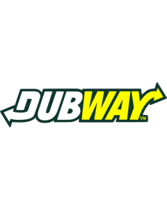 Dubway printed green, yellow, & white sticker